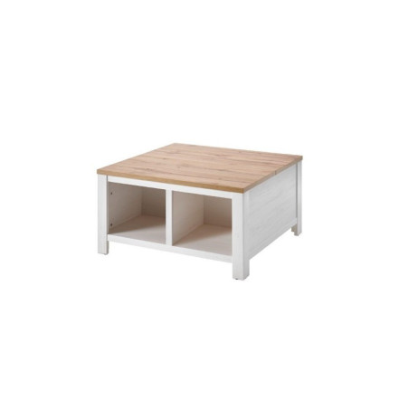 Mesa Centro + Arcón West MDF Blanco- Roble Aristán