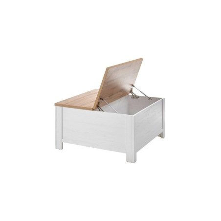 Mesa Centro + Arcón West MDF Blanco- Roble Aristán