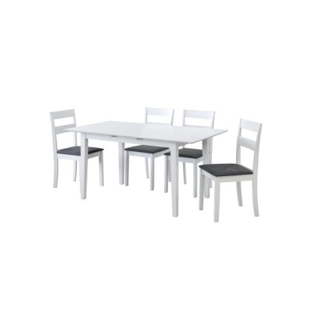 Silla Comedor Maru Madera Blanco Mate-Gris