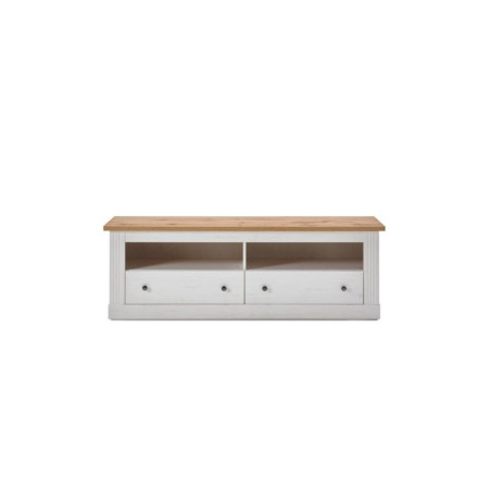 Mesa TV + 2C West MDF Blanco- Roble Aristán