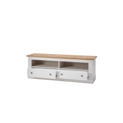 Mesa TV + 2C West MDF Blanco- Roble Aristán
