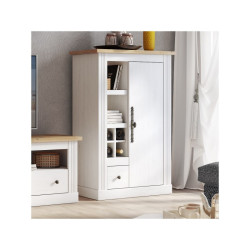 Bodeguero 1C+1P West MDF Blanco- Roble Aristán