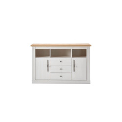 Aparador+3C+2P West MDF Blanco- Roble Aristán
