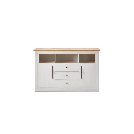Aparador+3C+2P West MDF Blanco- Roble Aristán