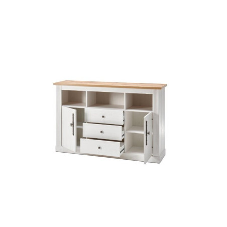 Aparador+3C+2P West MDF Blanco- Roble Aristán