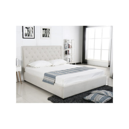 Cama Capitoné Con Arcón Modelo Colón Beige