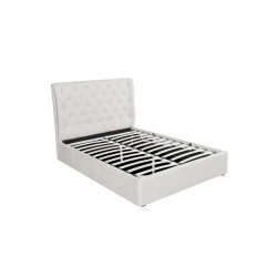 Cama Capitoné Con Arcón Modelo Colón Beige