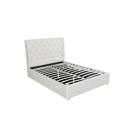 Cama Capitoné Con Arcón Modelo Colón Beige