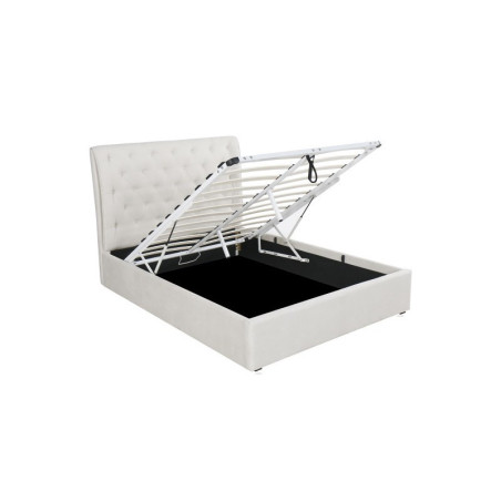 Cama Capitoné Con Arcón Modelo Colón Beige