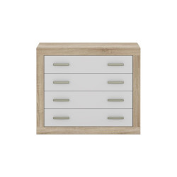 Cómoda 4C Modelo Danet Roble Sonoma-Blanco
