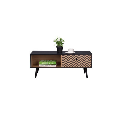 Mesa Centro Arán MDF Negro-Roble 100x50