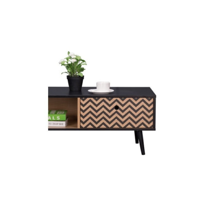Mesa Centro Arán MDF Negro-Roble 100x50