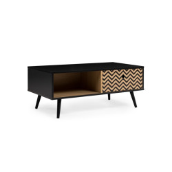 Mesa Centro Arán MDF Negro-Roble 100x50