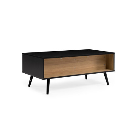 Mesa Centro Arán MDF Negro-Roble 100x50