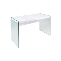 Escritorio Modelo Indi MDF Blanco - Cristal Templado 120x56