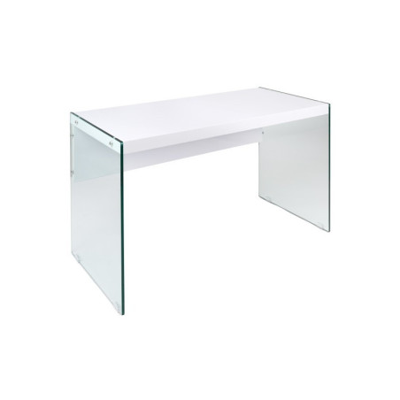 Escritorio Modelo Indi MDF Blanco - Cristal Templado 120x56