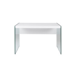 Escritorio Modelo Indi MDF Blanco - Cristal Templado 120x56