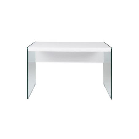 Escritorio Modelo Indi MDF Blanco - Cristal Templado 120x56