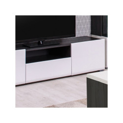 Mueble TV Modelo Denzo Ébano-Blanco Brillo