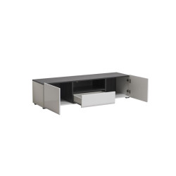 Mueble TV Modelo Denzo Ébano-Blanco Brillo