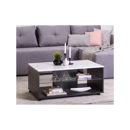 Mesa Centro Modelo Denzo Ébano-Blanco Brillo 101x60