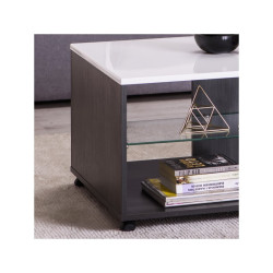 Mesa Centro Modelo Denzo Ébano-Blanco Brillo 101x60