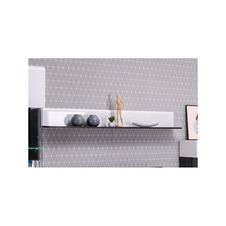 Estante Pared Modelo Denzo Ébano-Blanco Brillo
