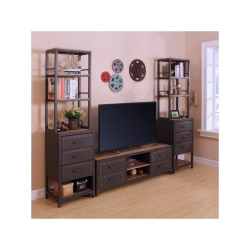 Mueble TV 4C Modelo Tama MDF-Metal Grafito