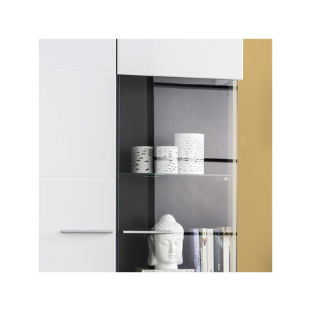 Vitrina Alta 2P Modelo Denzo Ébano-Blanco Brillo