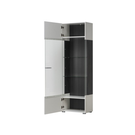 Vitrina Alta Modelo Denzo Ébano-Blanco Brillo
