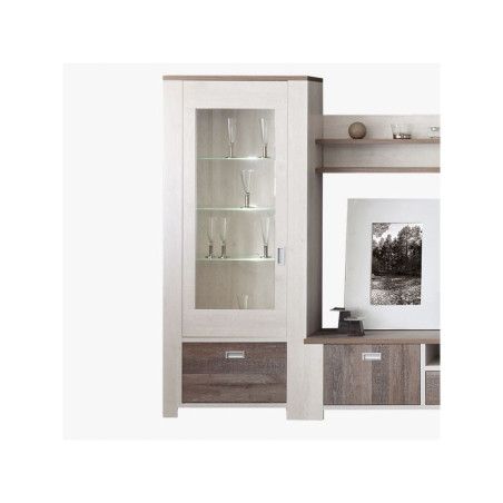 Vitrina 2P Modelo Polona MDF Efecto Madera