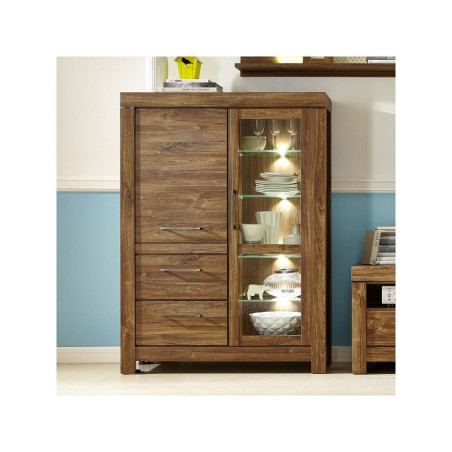 Vitrina Baja Modelo Gust Laminado Sintético Nogal