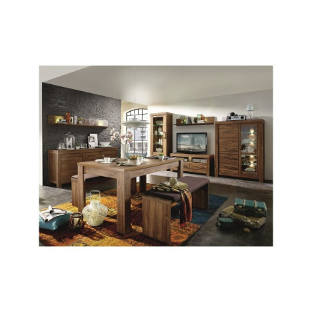 Vitrina Baja Modelo Gust Laminado Sintético Nogal