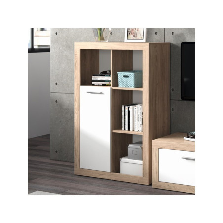Conjunto de salón Modelo Sunset MDF Roble-Blanco