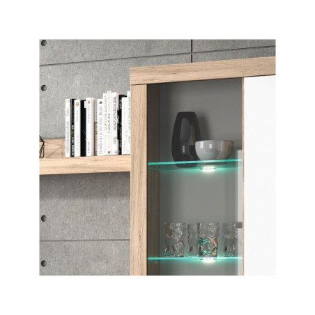 Conjunto de salón Modelo Sunset MDF Roble-Blanco