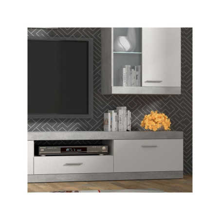 Conjunto de salón Modelo Catalina MDF Cemento-Blanco