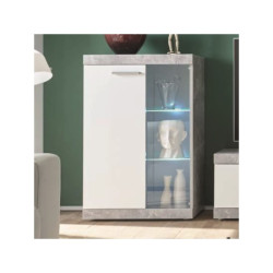 Conjunto de salón Modelo Catalina MDF Cemento-Blanco