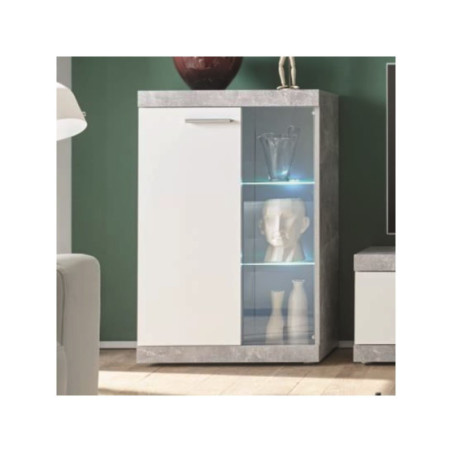 Conjunto de salón Modelo Catalina MDF Cemento-Blanco