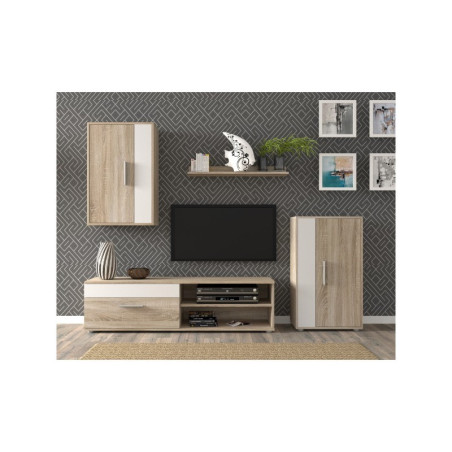 Conjunto de salón Modelo Sett Roble Somona-Blanco Mate