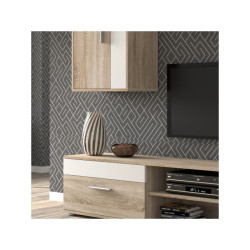 Conjunto de salón Modelo Sett Roble Somona-Blanco Mate