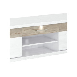 Mueble TV 3 Cuerpos - Modelo Malva MDF Gris-Blanco