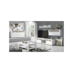 Mueble TV 3 Cuerpos - Modelo Malva MDF Gris-Blanco