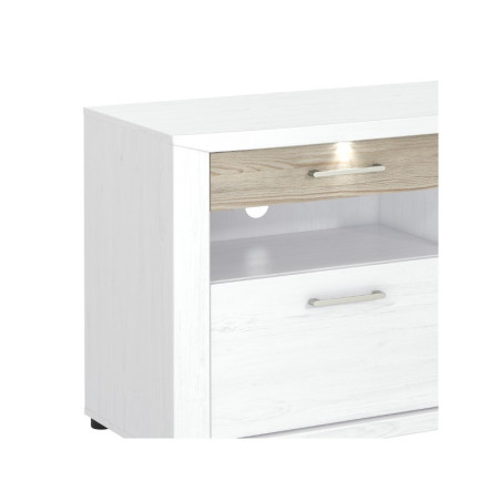 Mueble TV 2 Cuerpos - Modelo Malva MDF Gris-Blanco