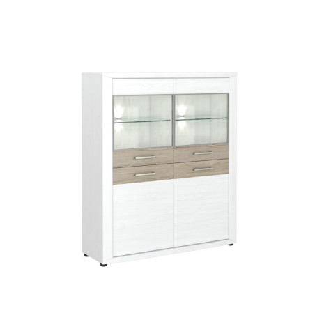 Vitrina Baja Modelo Malva MDF Gris-Blanco