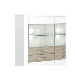 Vitrina Baja Modelo Malva MDF Gris-Blanco