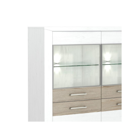 Vitrina Baja Modelo Malva MDF Gris-Blanco