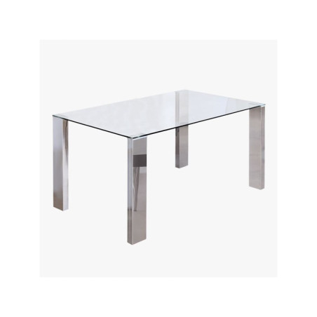 Mesa Comedor Valen Cristal Templado-Acero 140x90