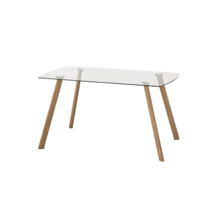 Mesa Comedor Cristo Cristal Templado - Color Natural 140x80