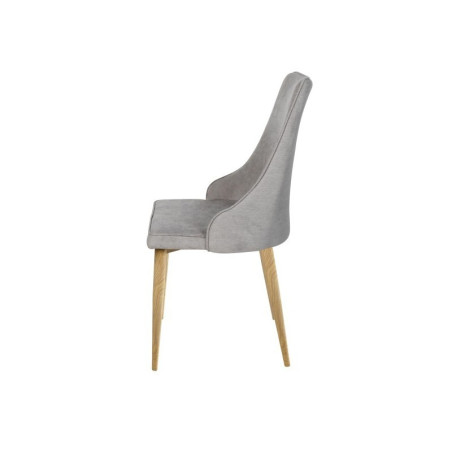 Silla Comedor Brioche Tela Gris - Natural