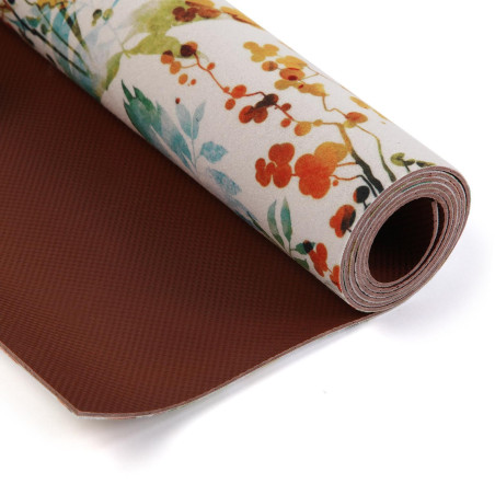 ALFOMBRA BEIGE CON HOJAS